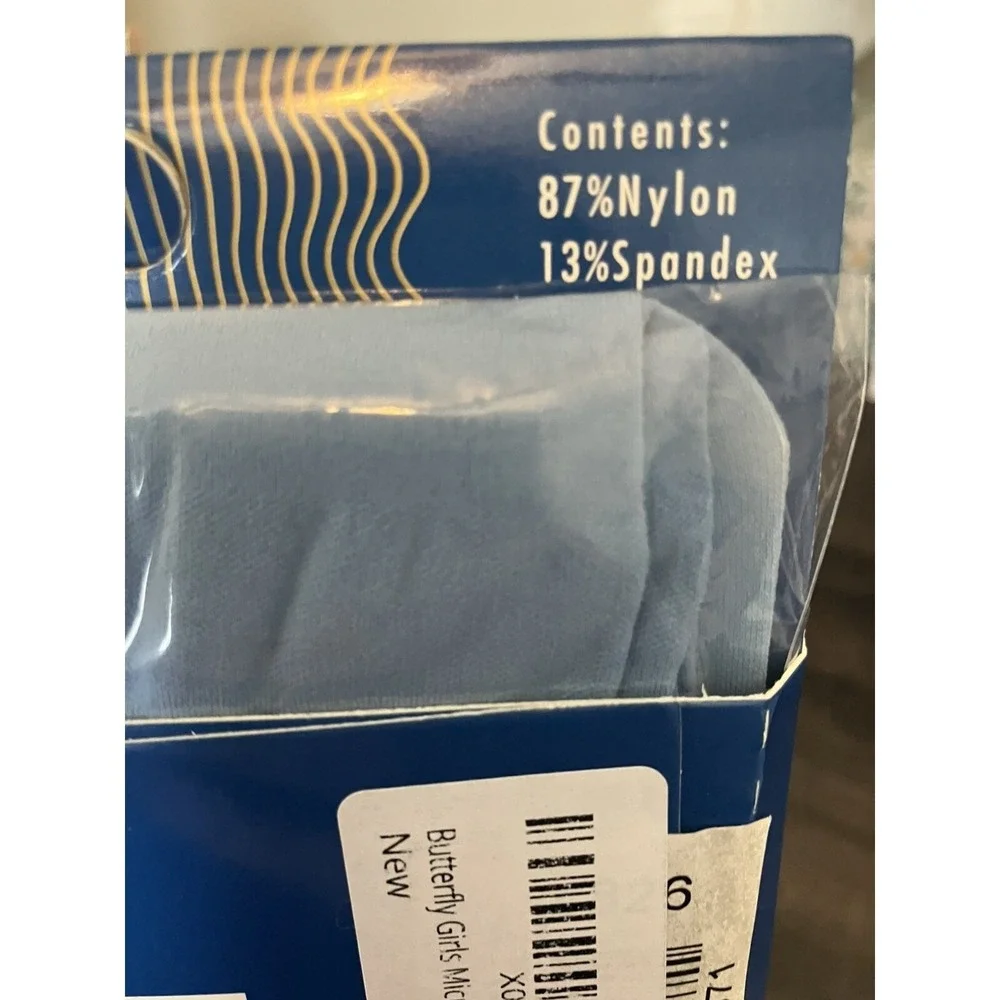 Butterfly Girls Microfiber Deluxe Tights (1162) Pale Blue Size 8-10 Dance Tights